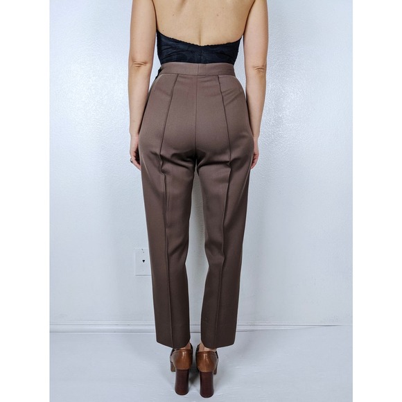 size 26/27 vintage 90s Mocha GIORGIO ARMANI high waisted TROUSERS designer pants - Picture 9 of 10